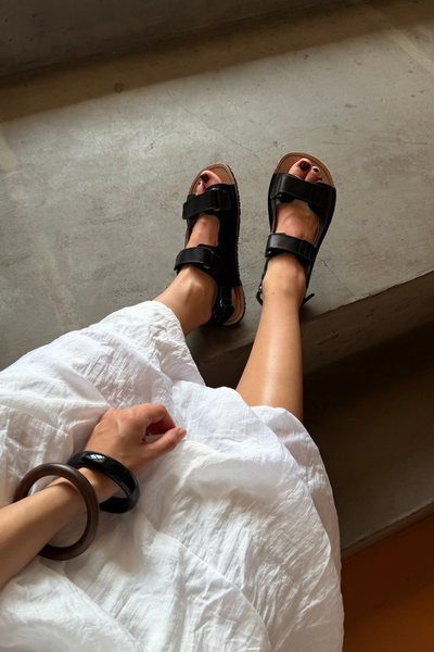 Barefoot сандалії чорна гладка шкіра С120Е 40 фото