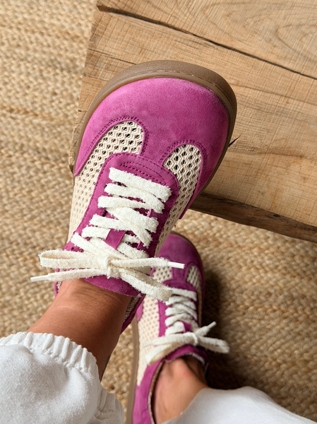 Barefoot Кросівки СОЛО сітка, велюр фуксія КР2304В фото